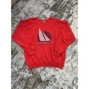 VTG Haynes USA Made Coronado CA sweatshirt red graphic print Adult Size Large